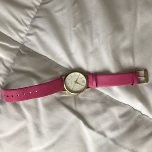 Pink leather watch